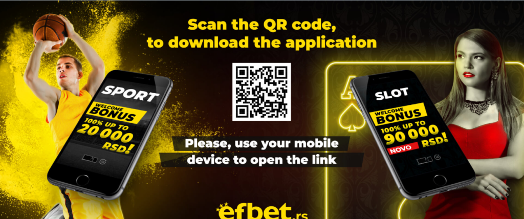 Efbet Kazino omogućava korisnicima pristup i preko mobilne aplikacije, a da bi se pokrenuo proces download-a potrebno je skenirati QR kod